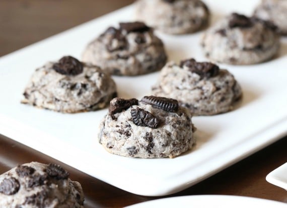 Oreo Cheesecake Cookies...super soft, loaded with Oreo cookies! They're like little bites of cheesecake without the hassle!