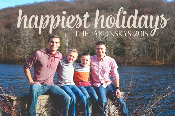 Happiest Holidays Xmas card family photo