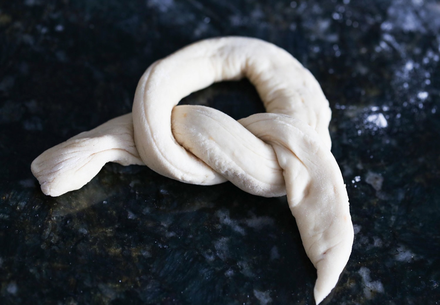 Dough tied into a knot