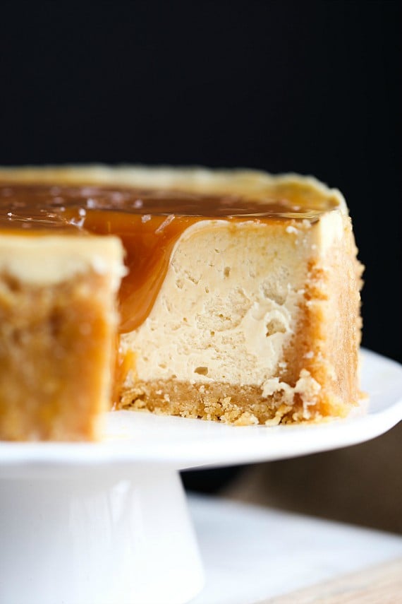 This Instant Pot Salted Caramel Cheesecake was made in the pressure cooker.