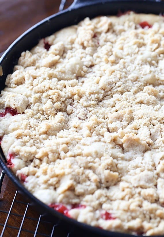 Strawberry Buckle baked in a skillet!