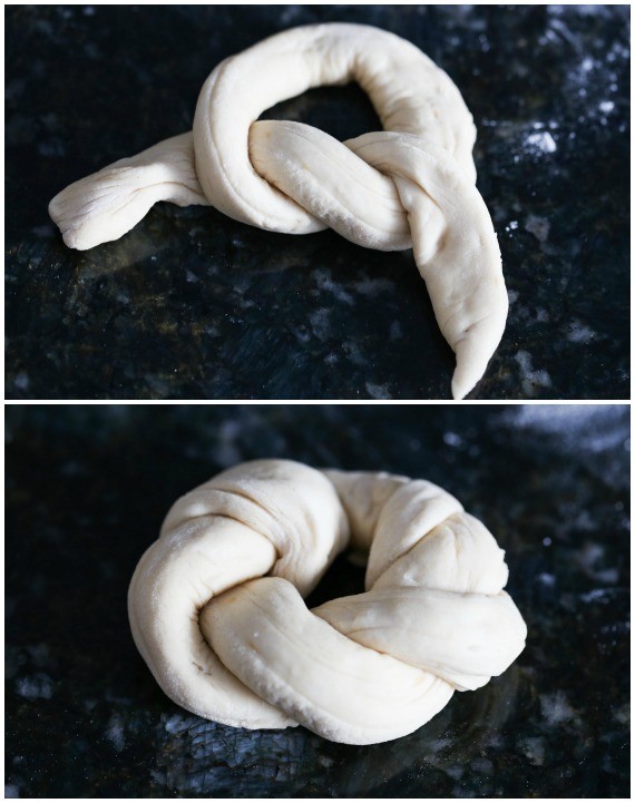 Tying garlic knots is easy.. just like trying a shoe! Loop and tuck!
