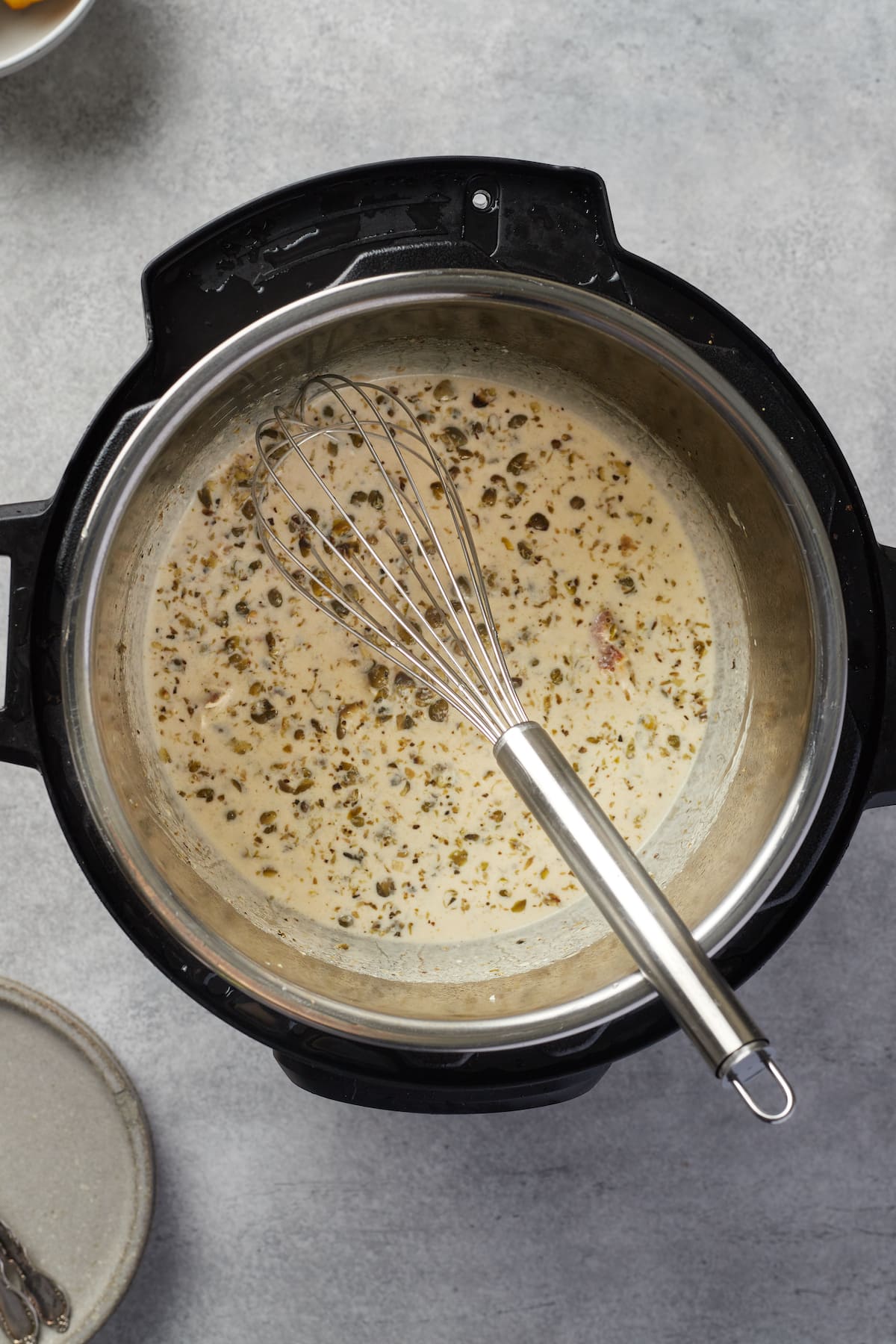 Chicken piccata in a creamy lemon sauce in the Instant Pot.