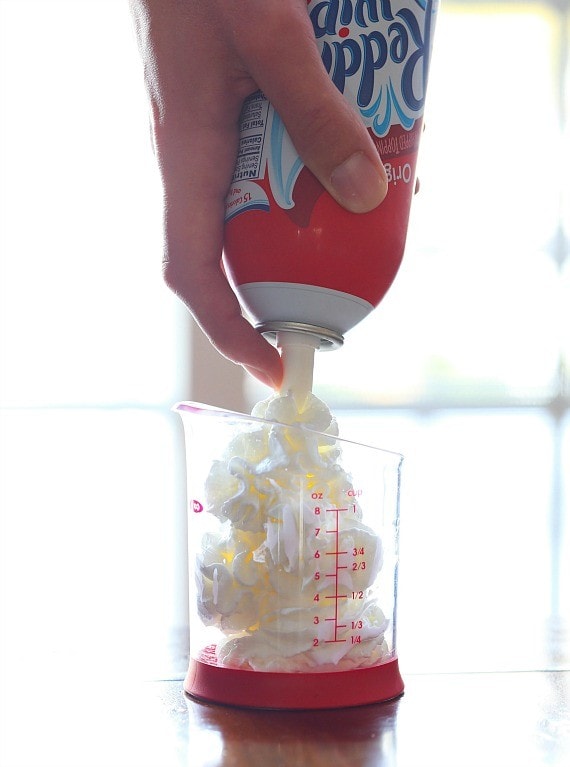 Measuring Whipped Cream to use in a recipe