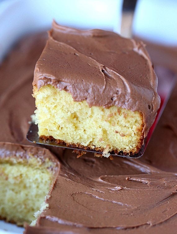 This is the easiest and softest sour cream cake ever. My family asks for it again and again and the chocolate frosting is easily the creamiest I ever had!
