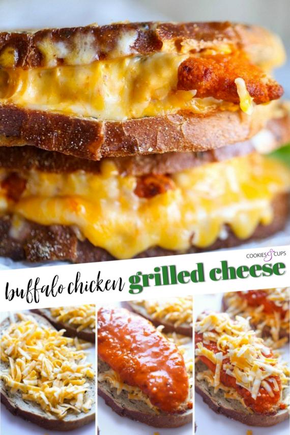Buffalo Chicken Grilled Cheese Sandwich Pinterest Image