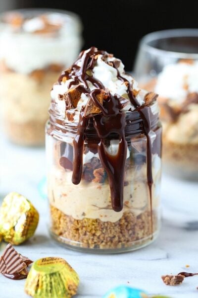 no bake butterfinger cheesecake cups