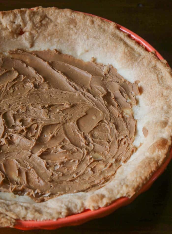 Cookie Butter Spread on Top of a Baked Cream Cheese Pastry Crust