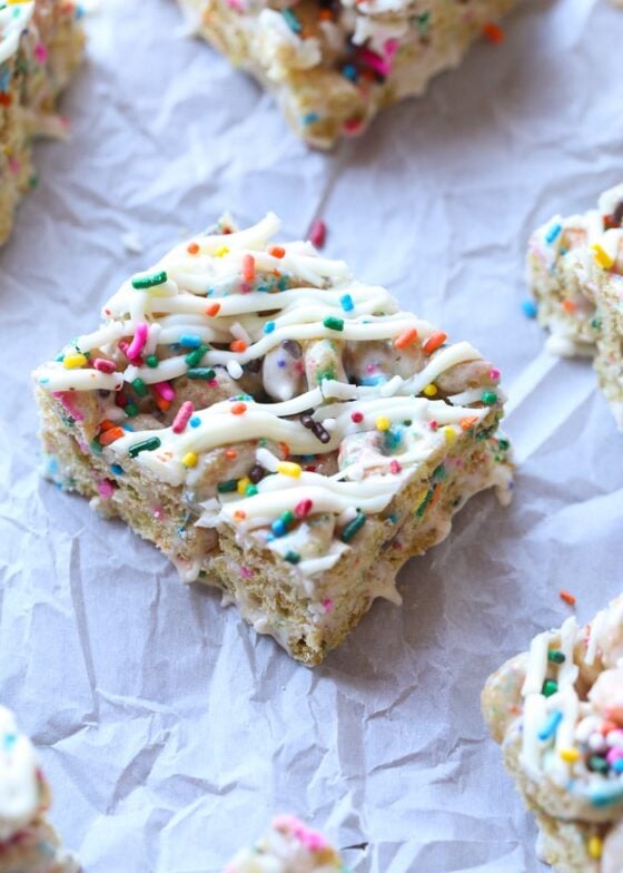 Sprinkle Donut Marshmallow Bars - Cookies and Cups