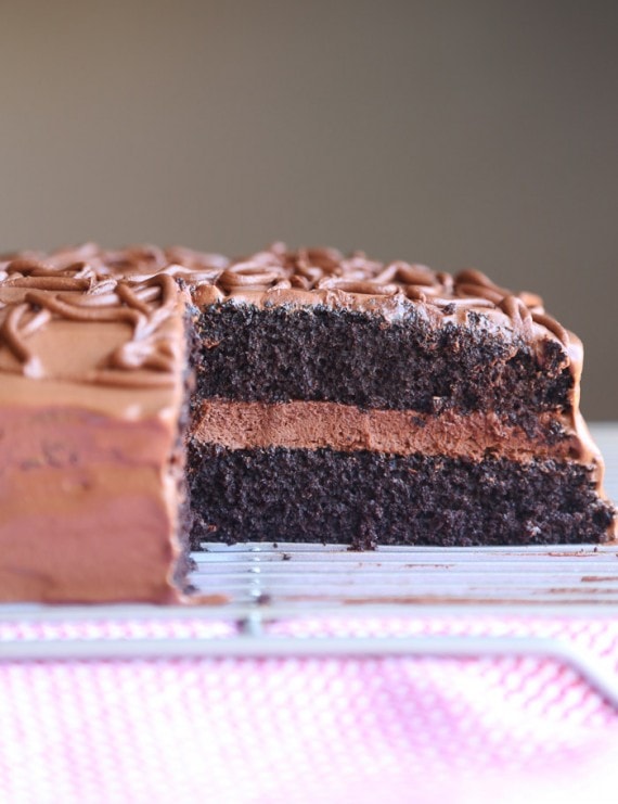 Frosted Fudge Cake ~ A full size spin on the classic Little Debbie Snack Cake!