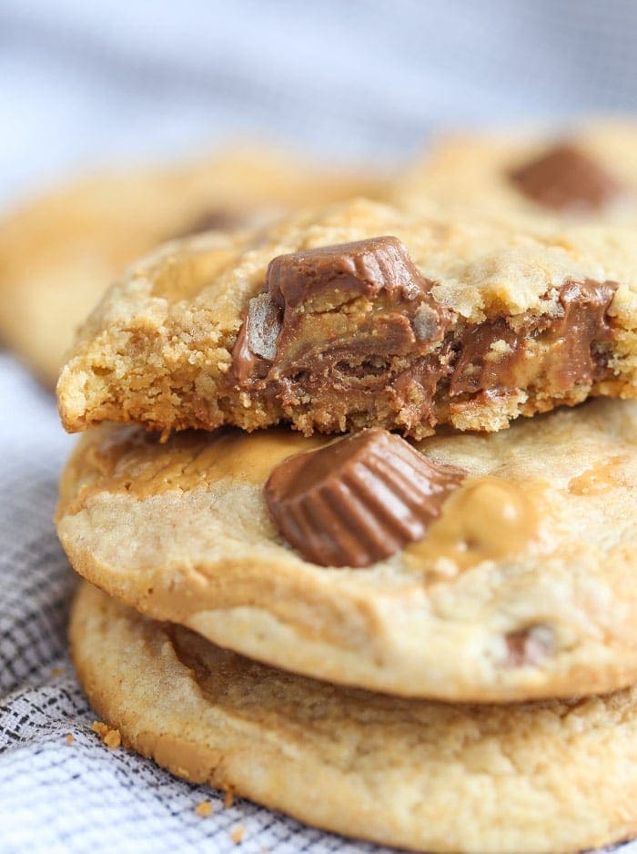 Swirled Peanut Butter Cup Cookies! Creamy Ribbons of peanut butter loaded with peanut butter cups!