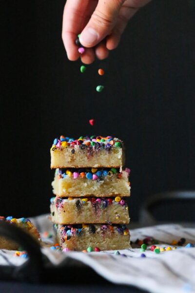 rainbow chip white chocolate blondies