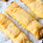 Cheesy Breadsticks with a cheese pull