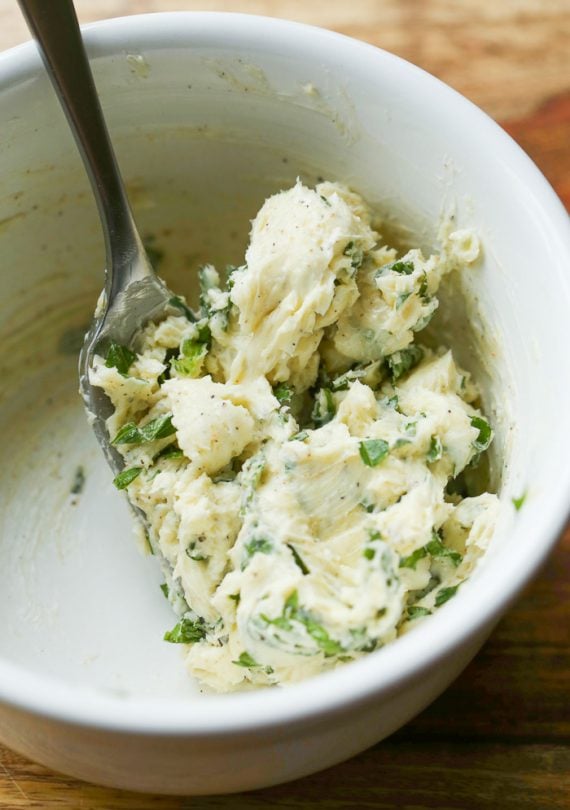 Basil Butter!! Such a simple condiment, that is great on chicken and steak!