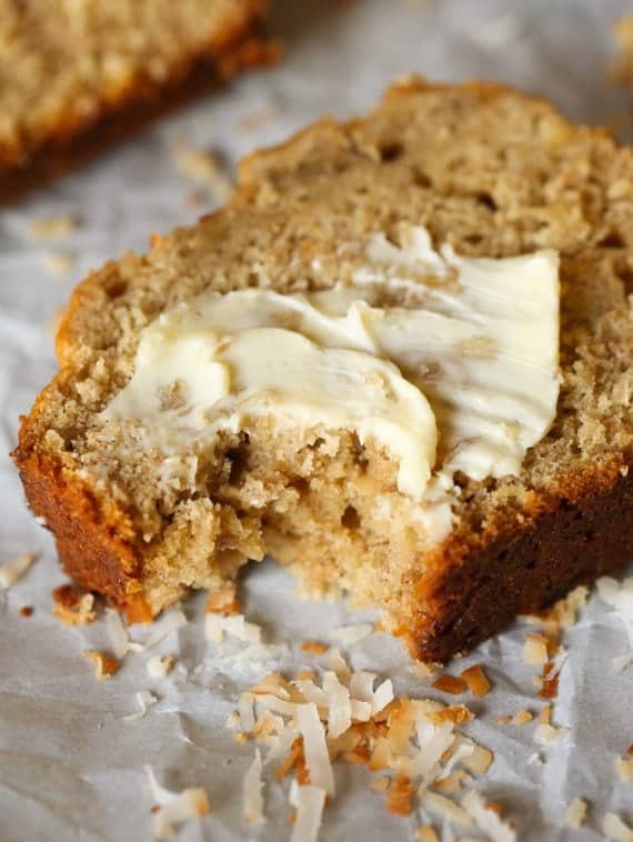 Toasted Coconut Banana Bread is a moist banana bread recipe