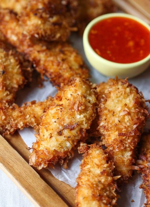 Crispy Coconut Chicken Strips Recipe Easy Chicken Dinner Idea