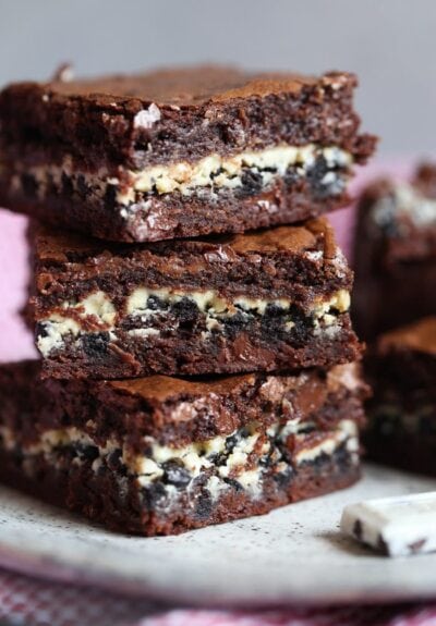 cookies and cream stuffed brownies