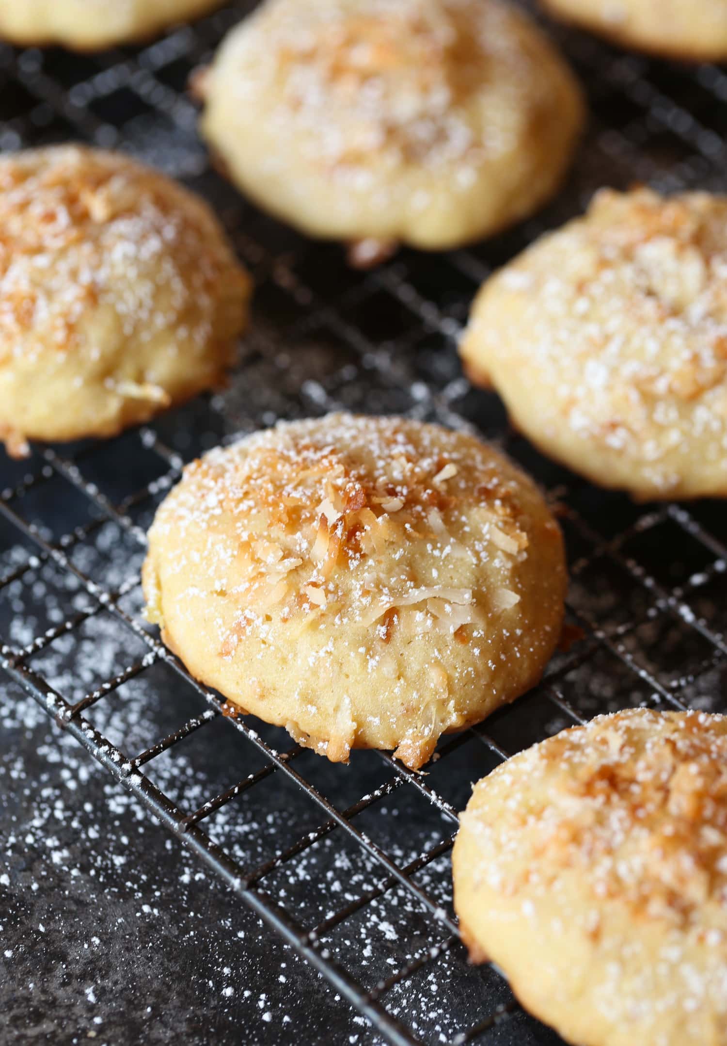 Pineapple Cookies with toasted coconut are light in texture, but loaded with flavor! Like little bits of sweet cake!
