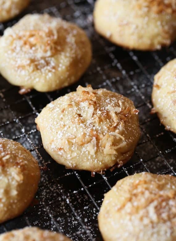 Pineapple Cookies with toasted coconut are light in texture, but loaded with flavor! Like little bits of sweet cake!