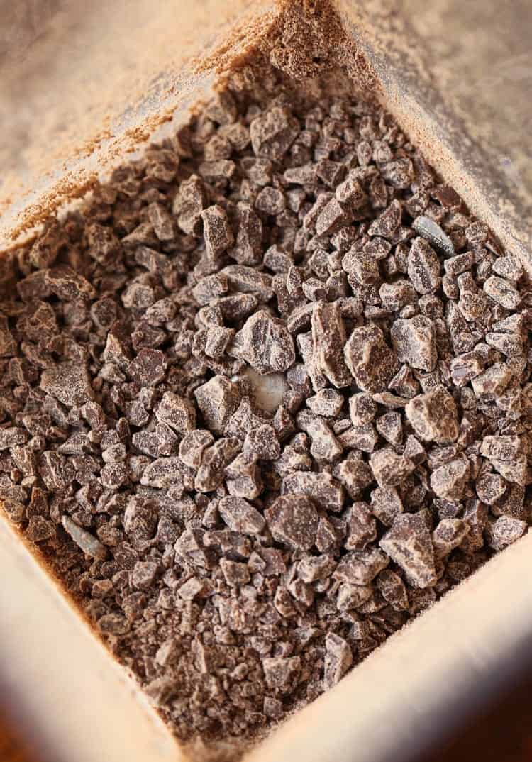 Ground up milk chocolate to add to cookies!