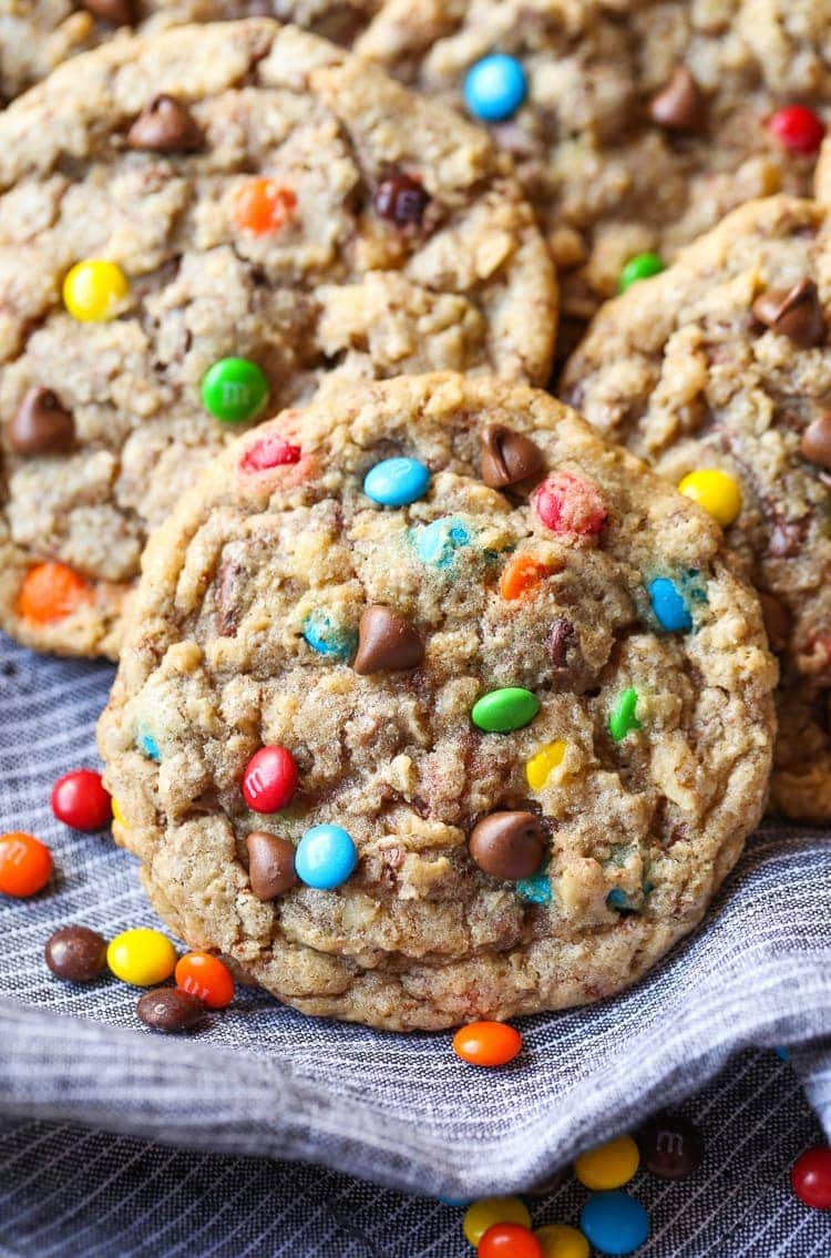 Boyfriend Cookies... oh wow, these are huge chewy, chocolatey cookies! Loaded with oats, milk chocolate, M&M'S, semi-sweet chocolate and walnuts!