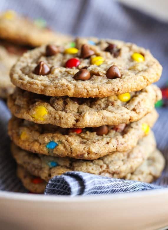 Boyfriend Cookies... oh wow, these are huge chewy, chocolatey cookies! Loaded with oats, milk chocolate, M&M'S, semi-sweet chocolate and walnuts!