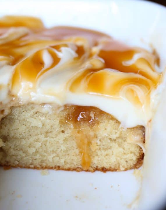 Easy Caramel Cake - Cookies and Cups