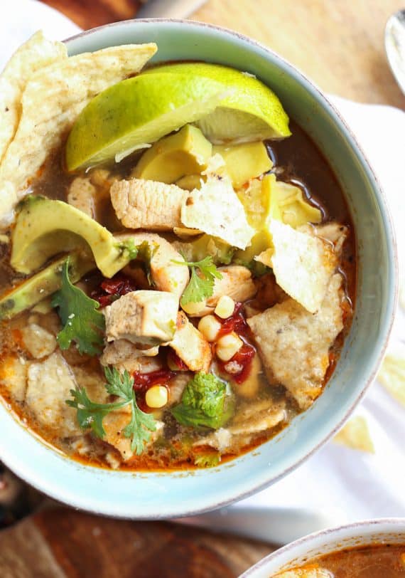 Lime Chipotle Chicken Soup... Low fat, spicy, citrusy and delicious!