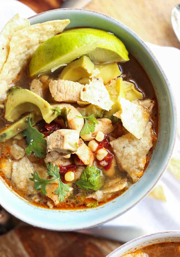 Spicy Mexican Chipotle Lime Chicken Soup Recipe | Cookies & Cups