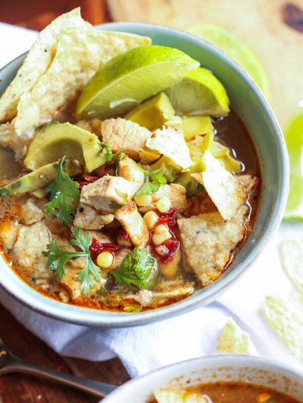 Spicy Mexican Chipotle Lime Chicken Soup Recipe | Cookies & Cups