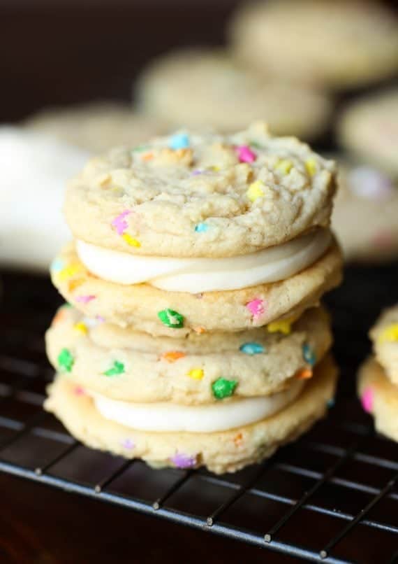 Sugar Cookie Double Doozie Cookie Sandwiches... chewy, sweet and loaded with sprinkles!