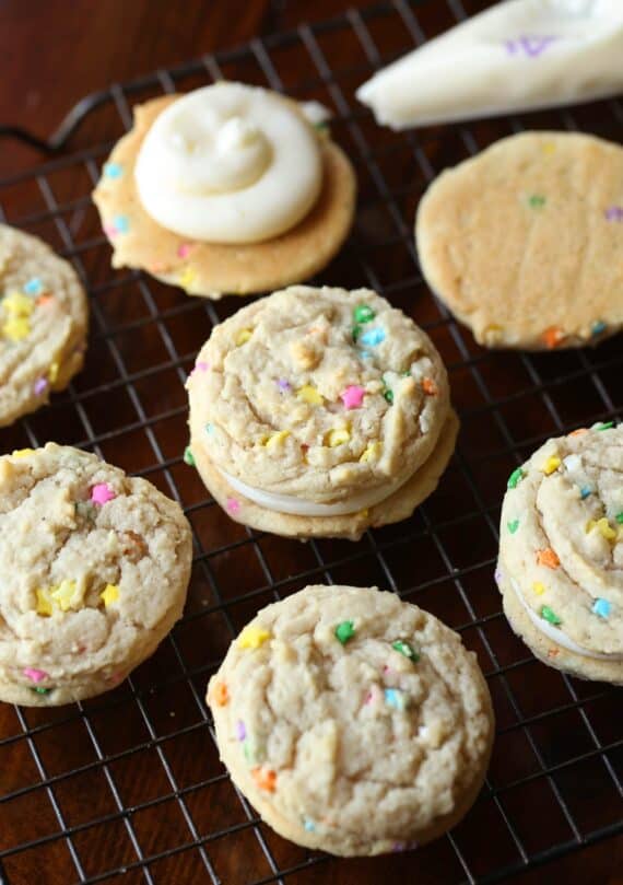 Sugar Cookie Double Doozie Cookie Sandwiches... chewy, sweet and loaded with sprinkles!