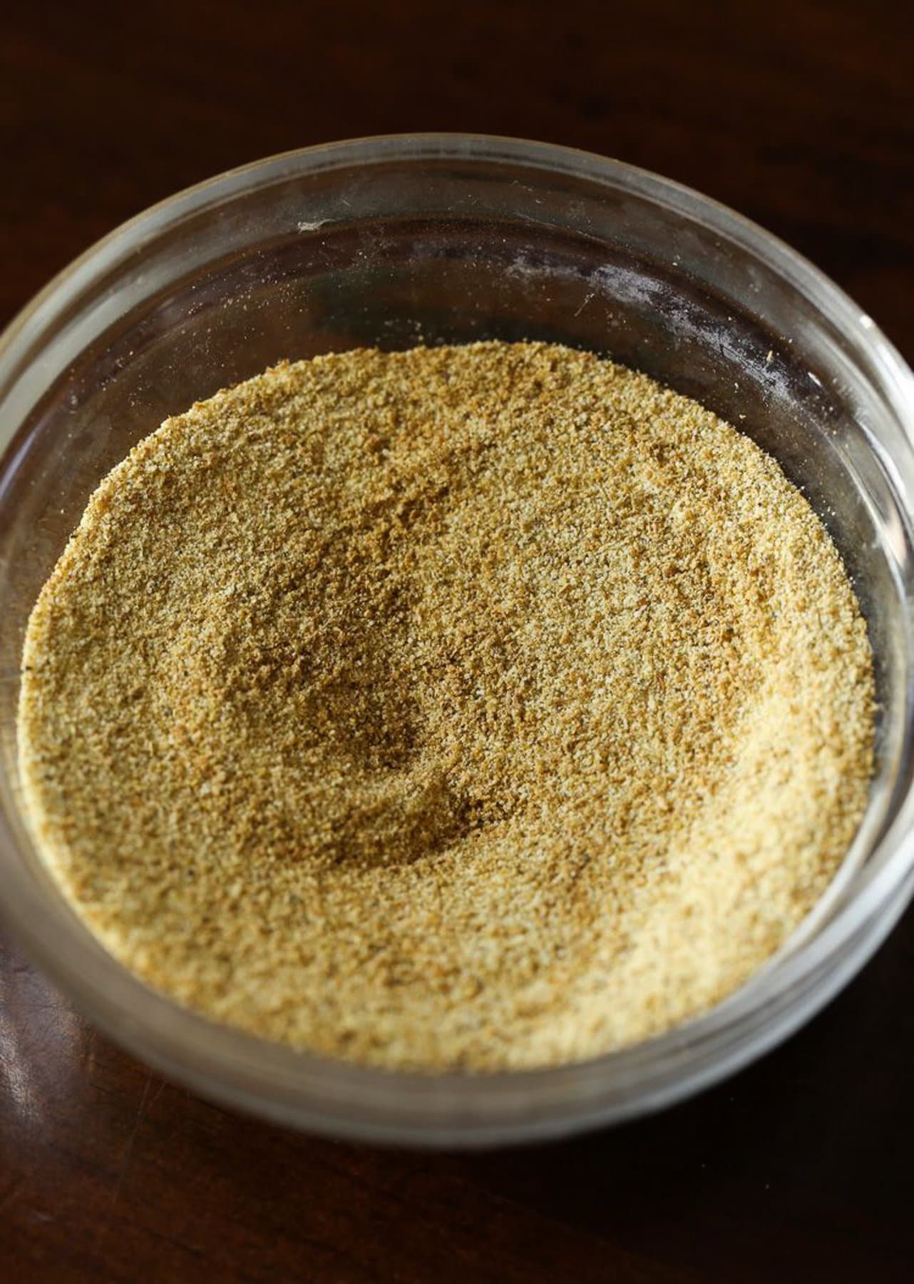 The dry rub for Cuban pork in a glass dish.