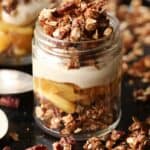 Individual Apple Crisp Trifles. This Trifle Includes a Crunchy Praline Crisp, Autumn Apples, and Brown Sugar Cream Cheese Filling.