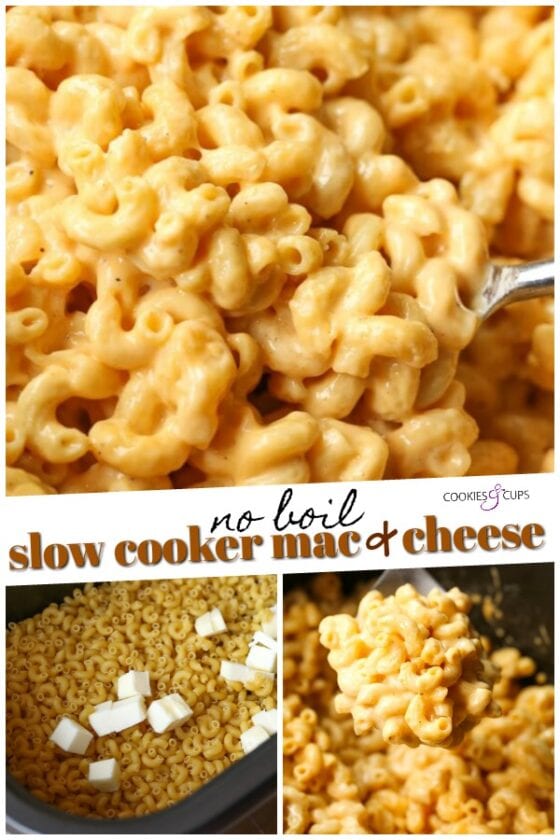 No Boil Slow Cooker Mac and Cheese Cookies and Cups