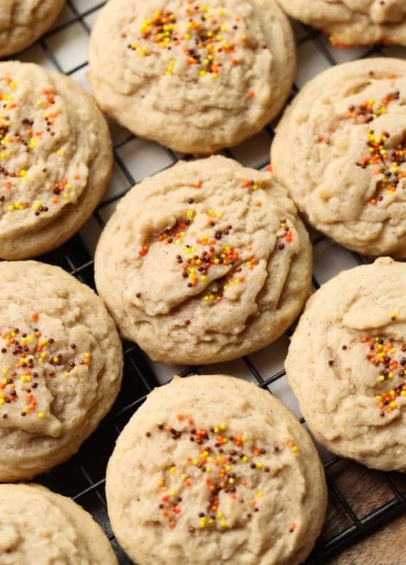 These Soft Amish Cinnamon Brown Sugar Cookies are thick, with a light, melty texture. Slightly crisp edges with a soft buttery center!