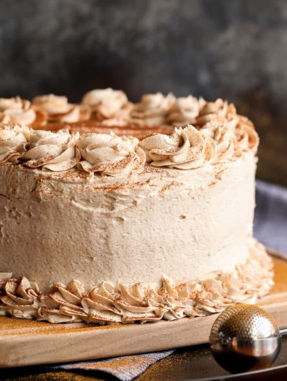 Cinnamon Roll Layer Cake...a buttery cinnamon cake layered with cinnamon glaze and cinnamon buttercream...EAT CAKE FOR BREAKFAST!