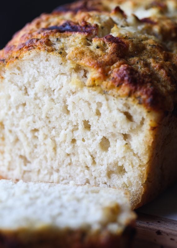 Ranch Beer Bread.. so quick and easy with a crunchy buttery crust flavored with ranch seasoning!