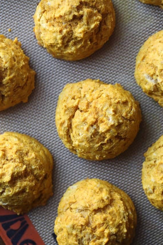 Pumpkin Sage Drop Biscuits. These are crispy on the outside, tender in the middle and packed with fall flavor!