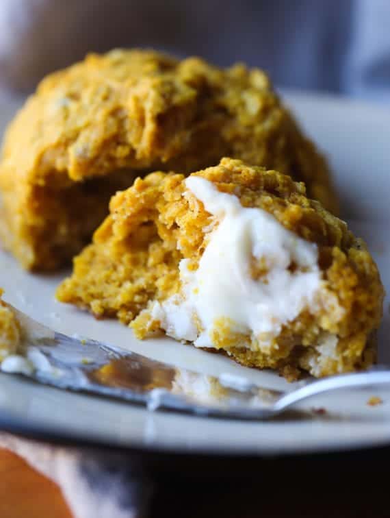 Pumpkin Sage Drop Biscuits. These are crispy on the outside, tender in the middle and packed with fall flavor!