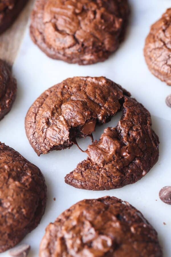 Soft and Chewy Double Chocolate Truffle Cookies | Cookies & Cups