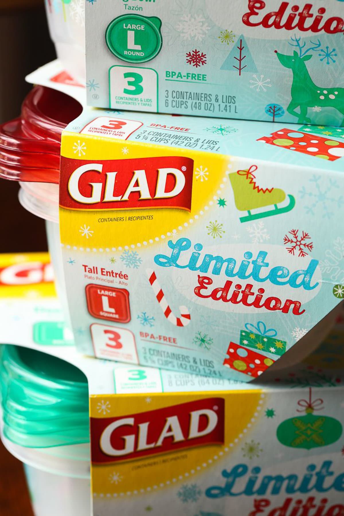 Holiday Edition Glad Food Storage Containers With Lids