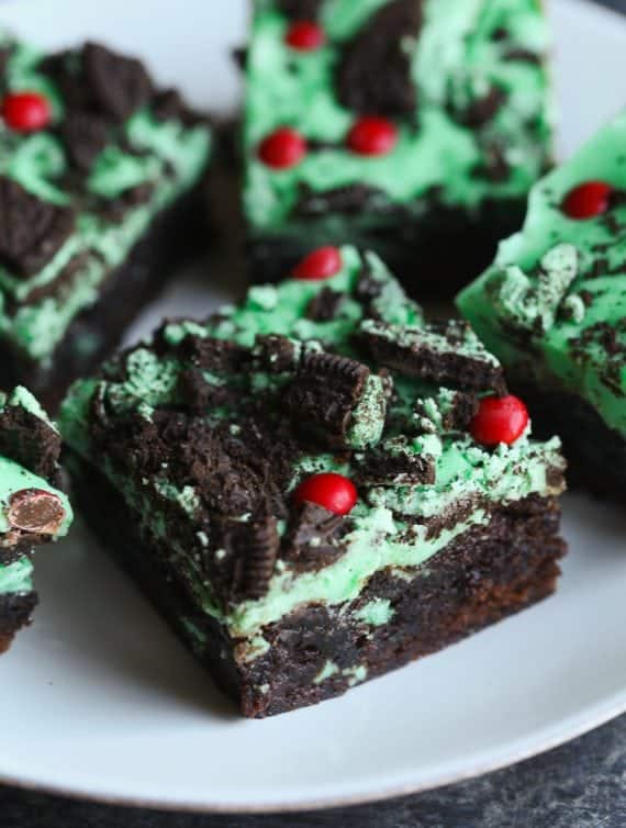 Image of Grinch Brownies on a Plate
