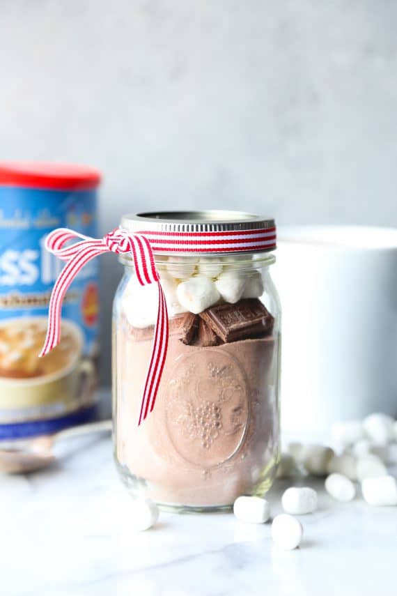 Hot Chocolate in a jar for a last minute gift idea.