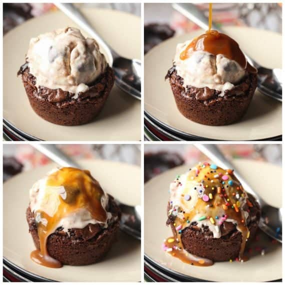 Easy Brownie Bowl Sundaes! The brownie is the perfect bowl for you favorite ice cream and toppings!