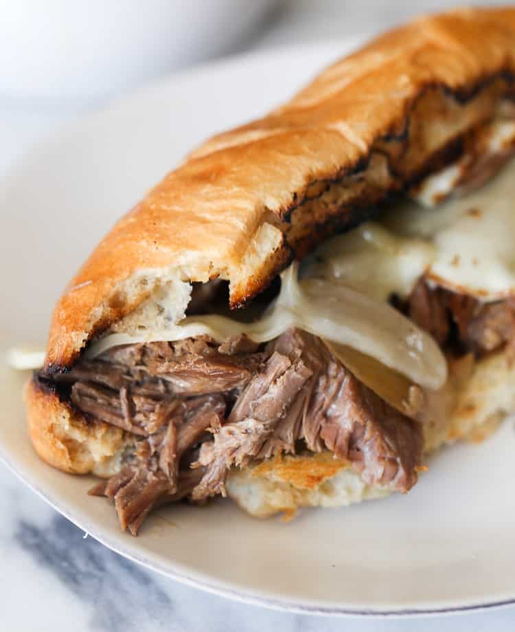 Slow Cooker French Dip Sandwiches Cookies and Cups