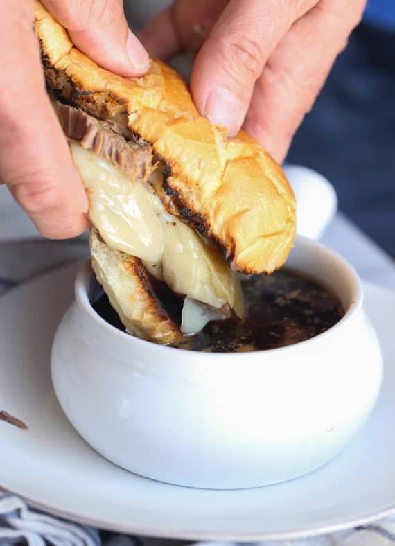 Slow Cooker French Dip Sandwiches Cookies And Cups