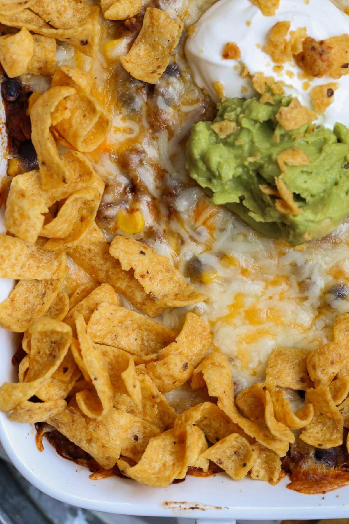 Frito pie with tex-mex toppings