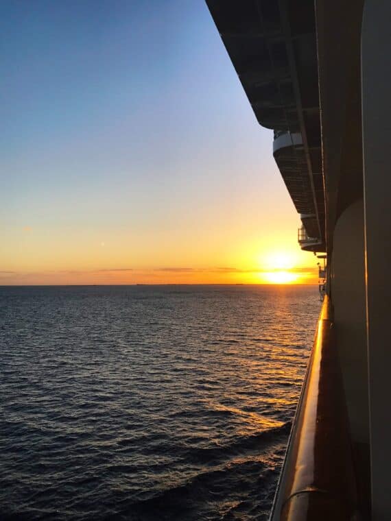 View of a sunset from a balcony