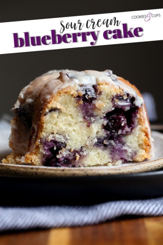 Sour Cream Blueberry Cake Pinterest Image